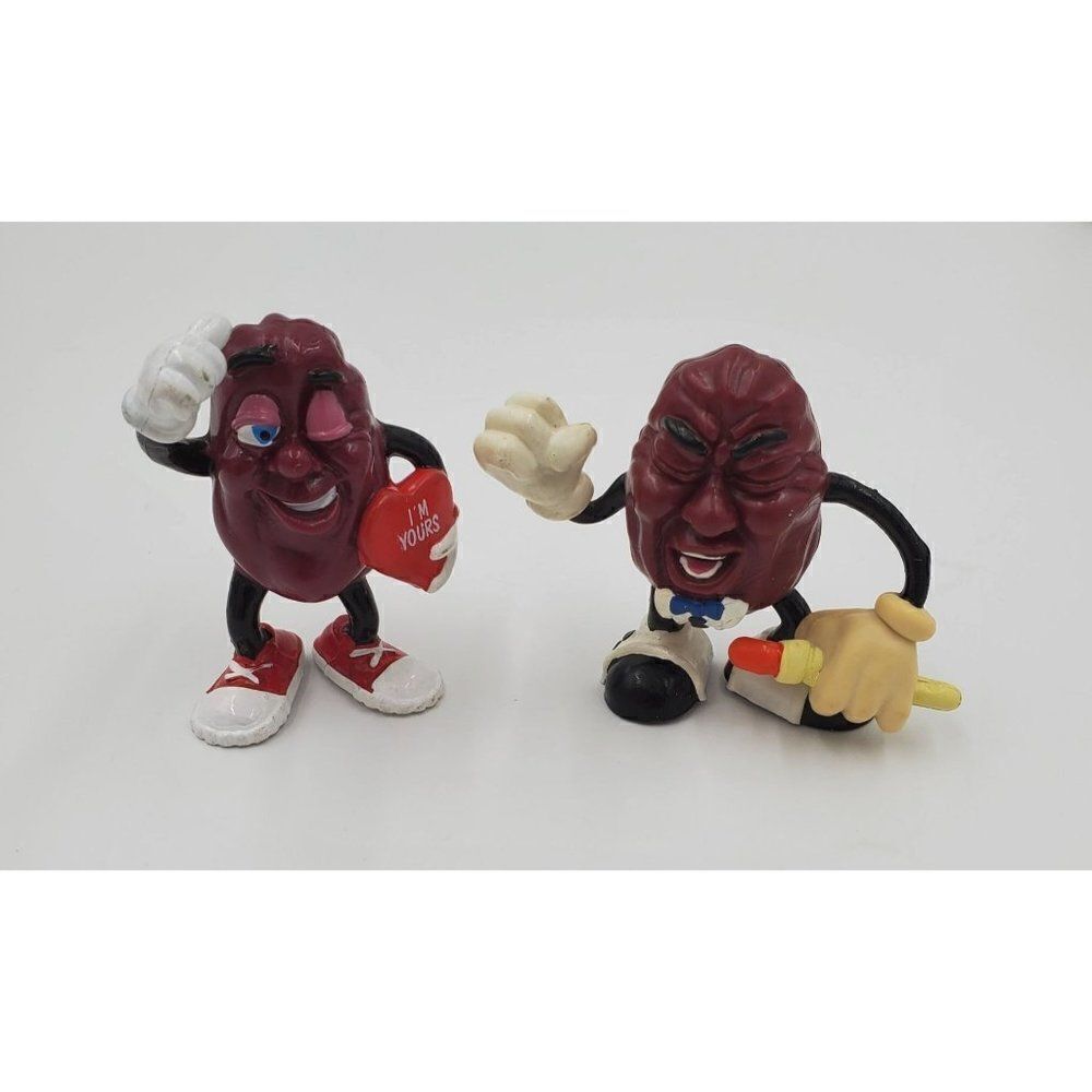 Vintage The California Raisins Action Figures Lot Of 2 I Love You & Singing 3"